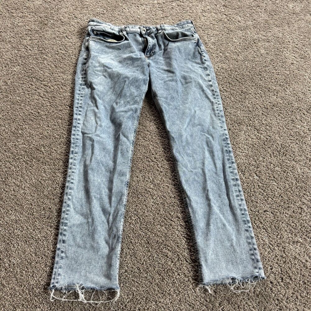 Rag & Bone Jeans Womens 31 Light Wash Straight Leg Raw Hem Denim